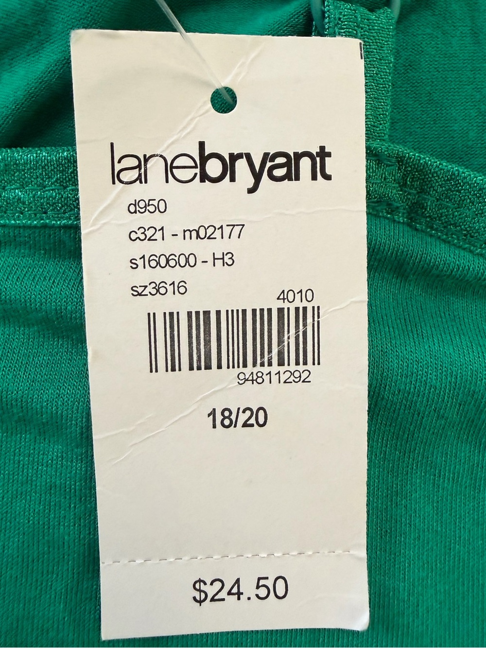 Y2K Lane Bryant Lace Trim Cami Tank Top NWT Plus Size 18/20 Emerald Green - Picture 3 of 6